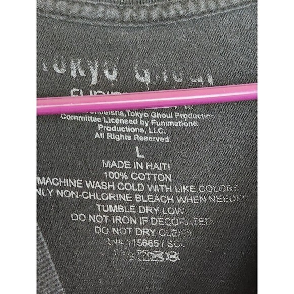 Tokyo Ghoul T-Shirt Adult Large Anime Tee Short Sleeve Solid Print Black - Picture 3 of 7